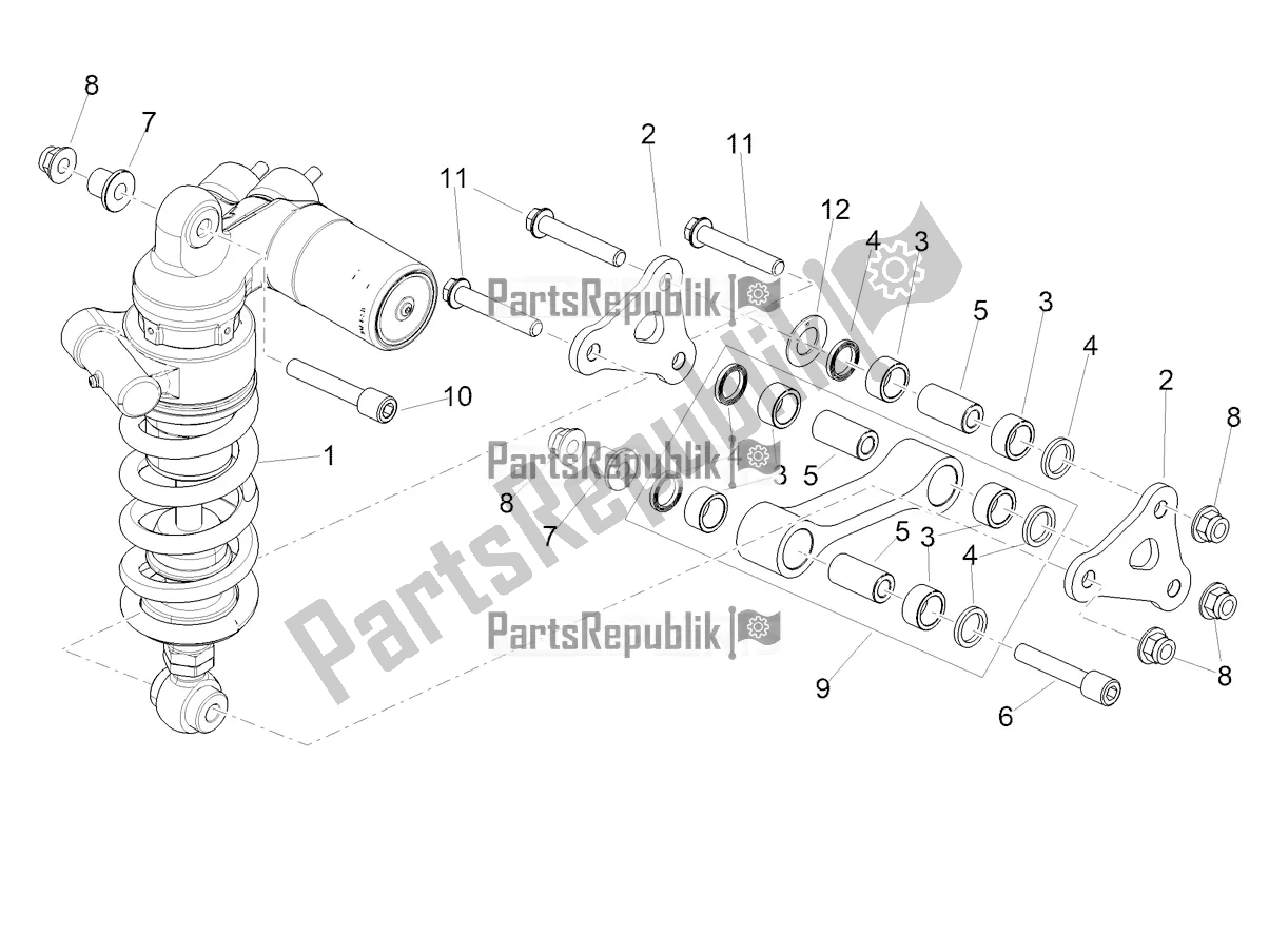 Alle onderdelen voor de Schokdemper van de Aprilia RSV4 1100 ABS 2022