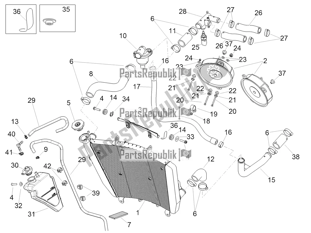 All parts for the Cooling System of the Aprilia RSV4 1100 ABS Apac 2021