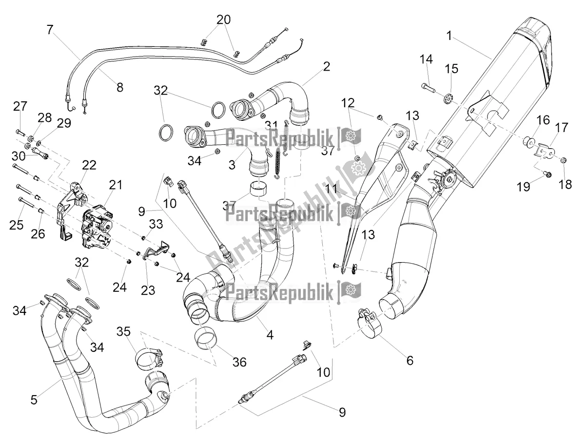 Tutte le parti per il Tubo Di Scarico del Aprilia RSV4 1100 ABS Apac 2021