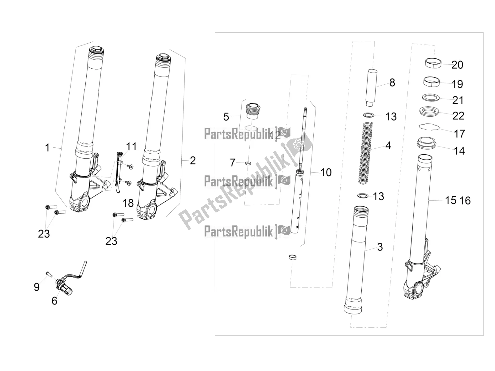 Alle Teile für das Front Fork Sachs des Aprilia RSV4 1100 ABS Apac 2021