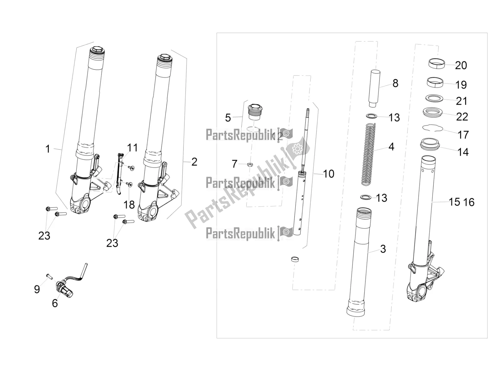 Todas las partes para Front Fork Sachs de Aprilia RSV4 1100 ABS Apac 2021