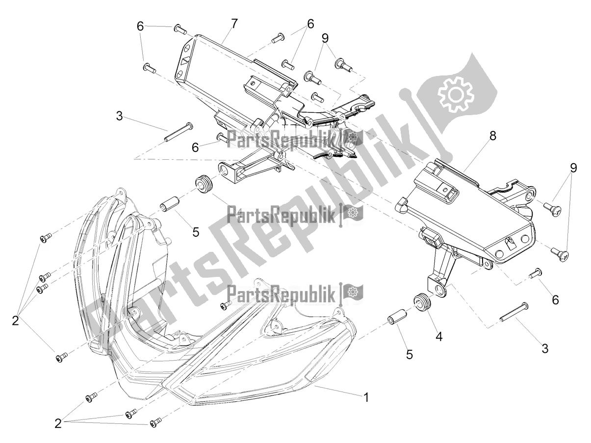Alle onderdelen voor de Voorlichten van de Aprilia RSV4 1100 ABS Apac 2021