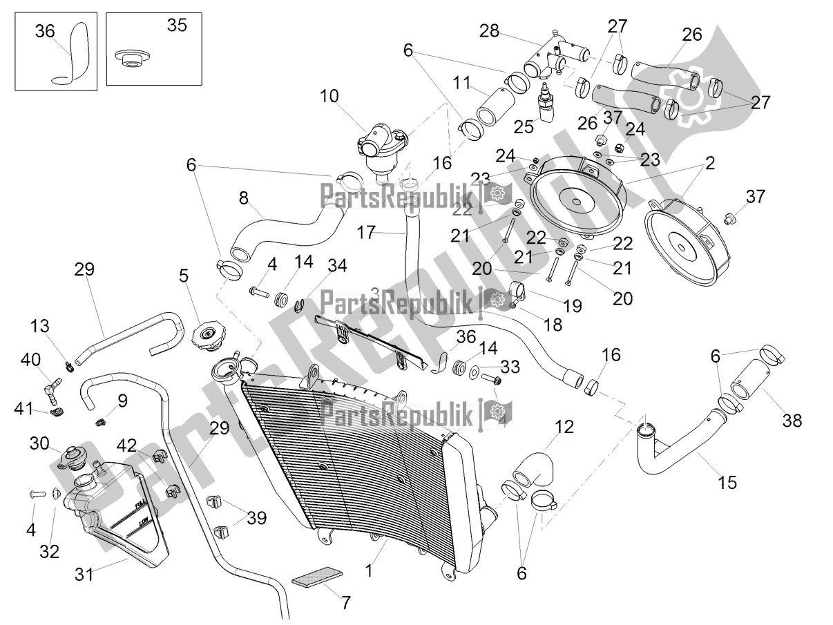 All parts for the Cooling System of the Aprilia RSV4 1100 ABS Apac 2022