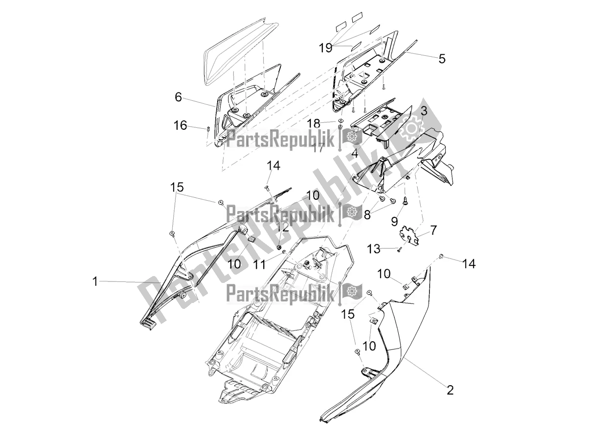 All parts for the Rear Body of the Aprilia RSV4 1100 ABS Apac 2022