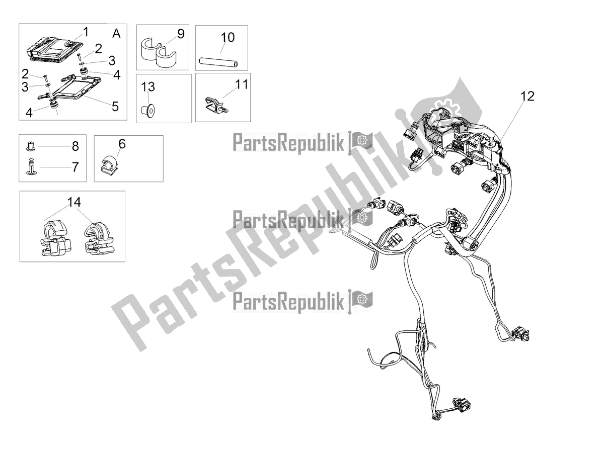 All parts for the Central Electrical System of the Aprilia RSV4 1100 ABS USA 2021