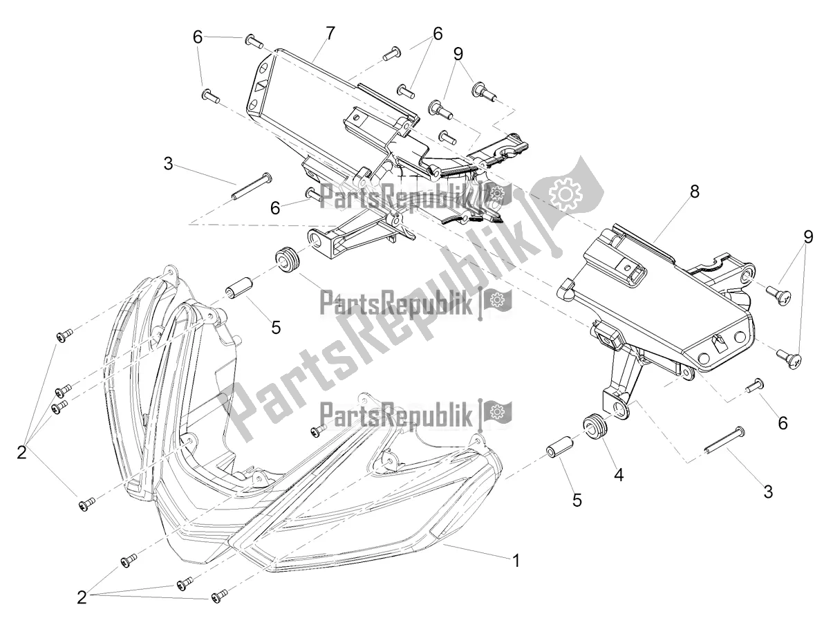 Alle Teile für das Frontscheinwerfer des Aprilia RSV4 1100 ABS USA 2021