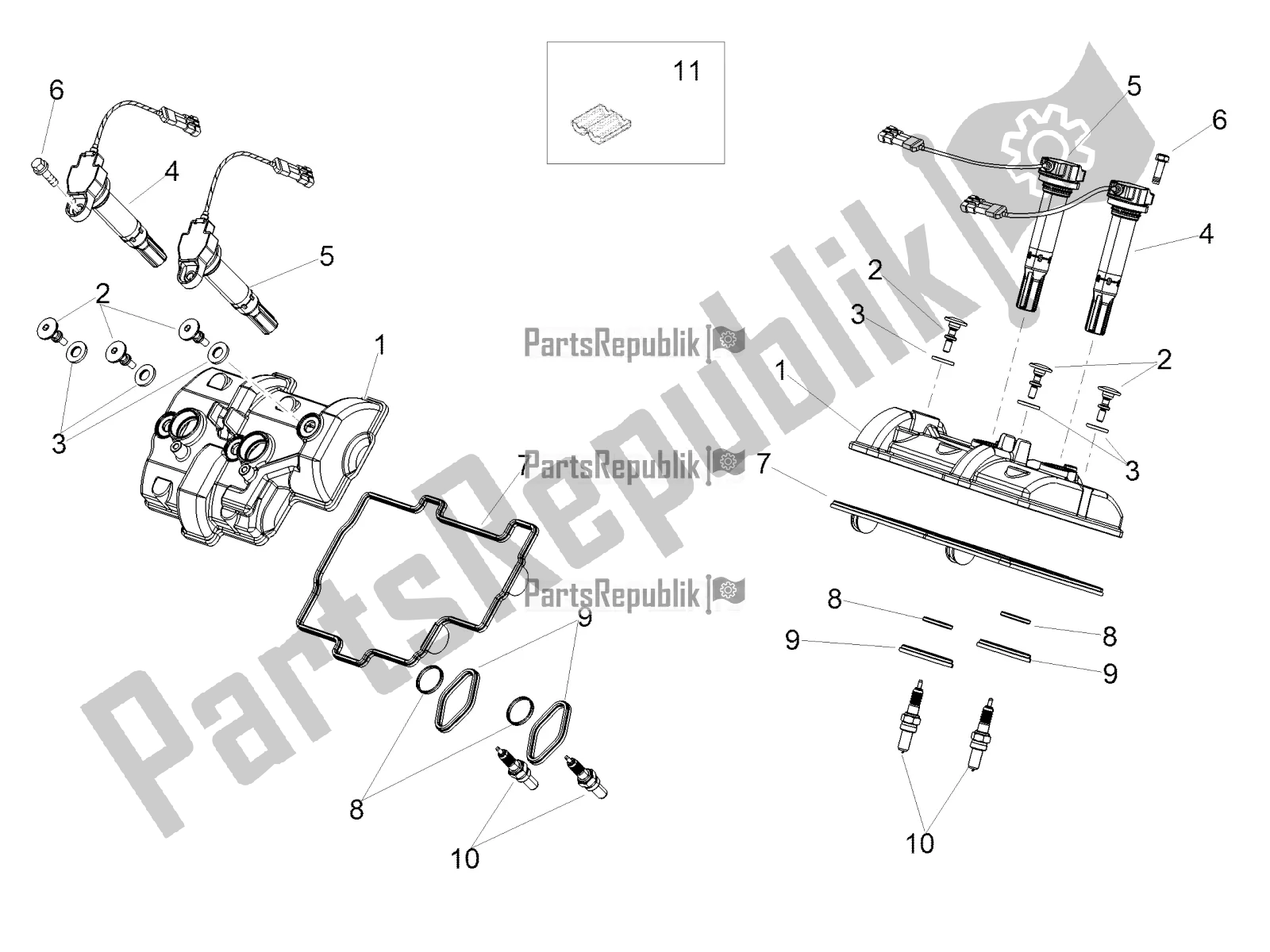 Toutes les pièces pour le Couverture De Tête du Aprilia RSV4 1100 ABS USA 2021