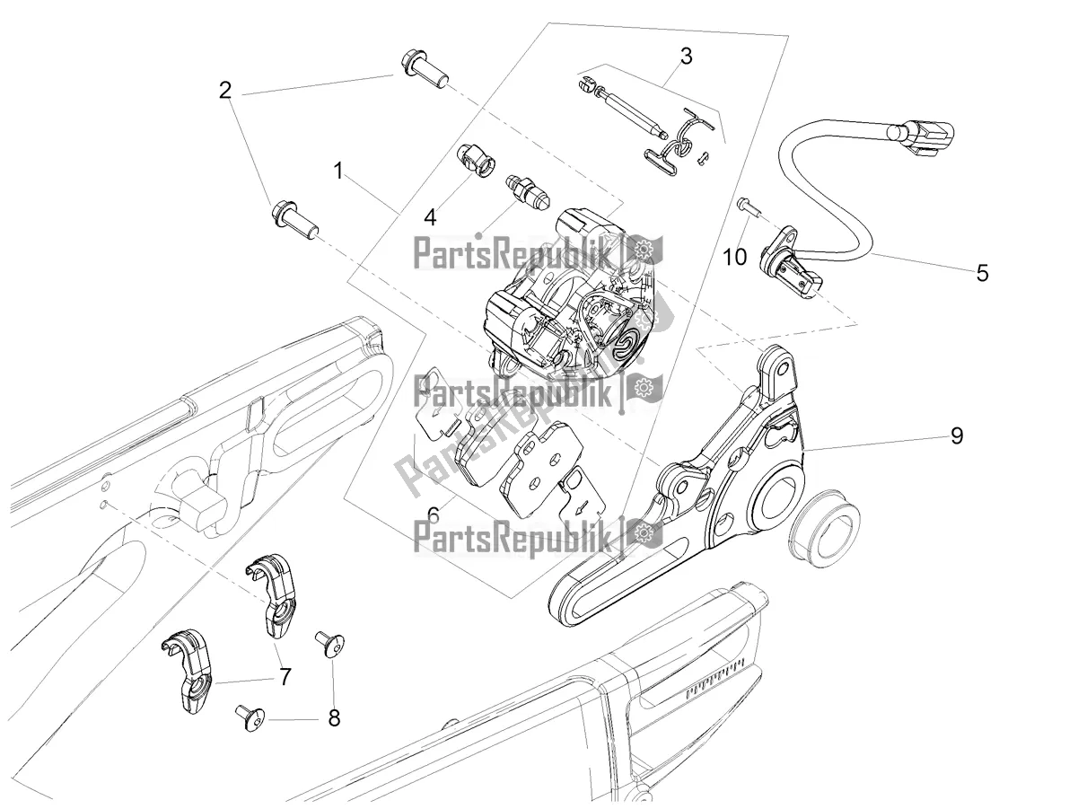 All parts for the Rear Brake Caliper of the Aprilia RSV4 1100 ABS USA 2021