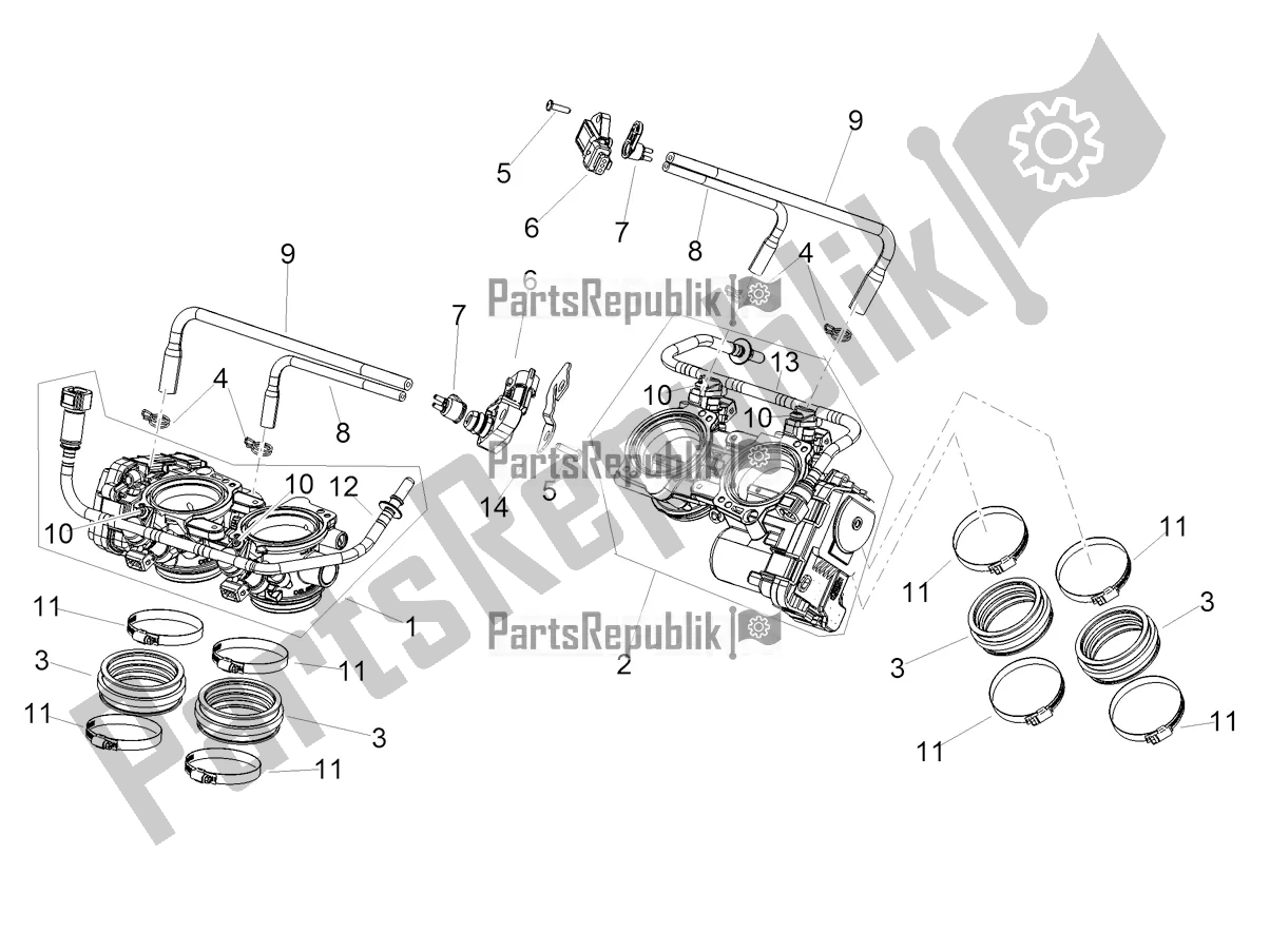 Alle Teile für das Drosselklappengehäuse des Aprilia RSV4 1100 ABS USA 2021