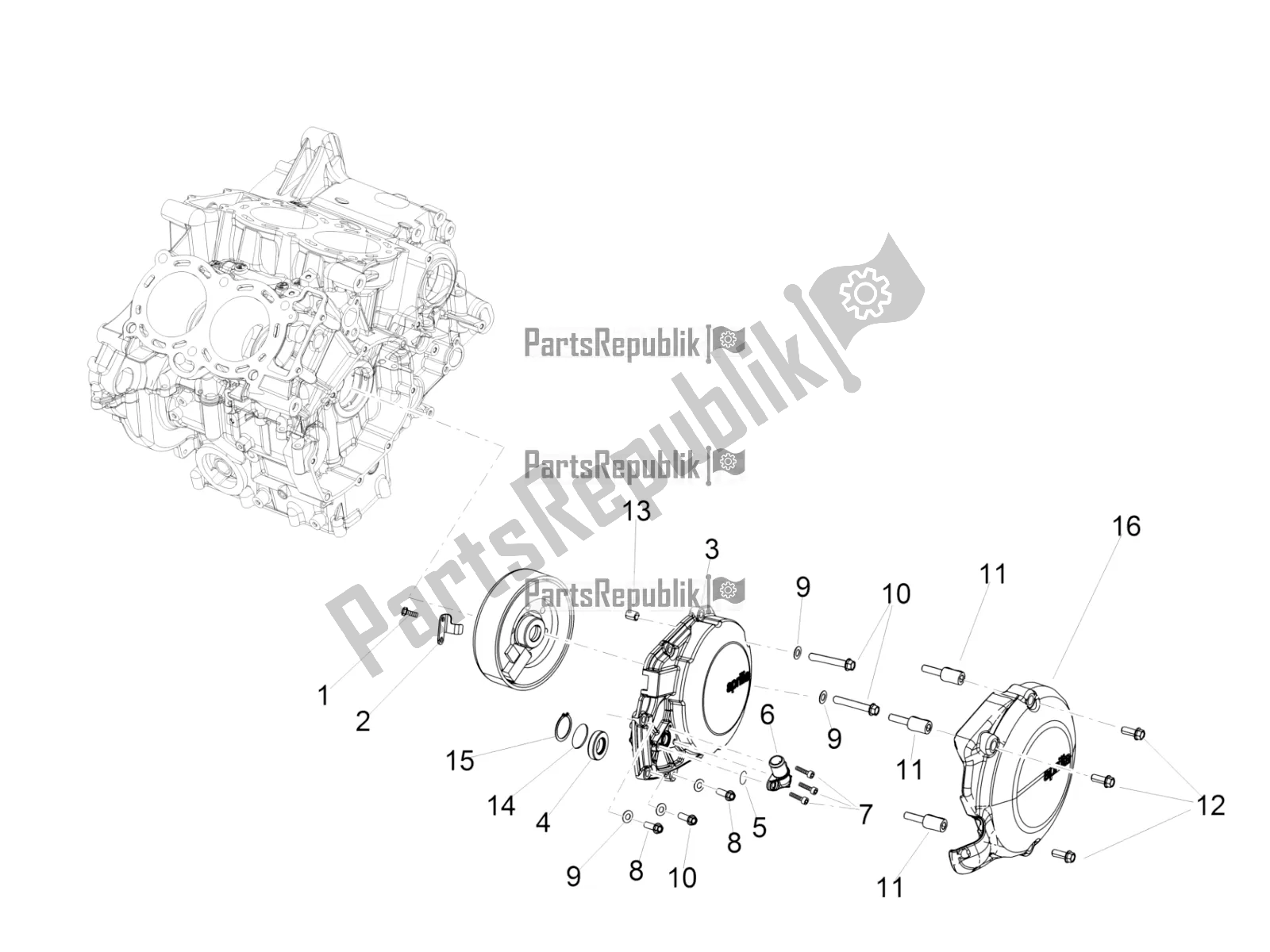 Todas as partes de Tampa Do Volante do Aprilia RSV4 1100 ABS USA 2022