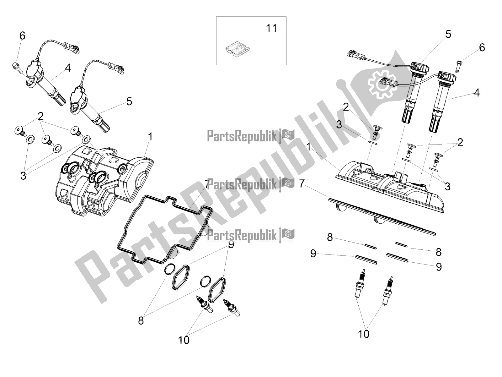 Todas as partes de Lenço De Cabeça do Aprilia RSV4 1100 ABS USA 2022