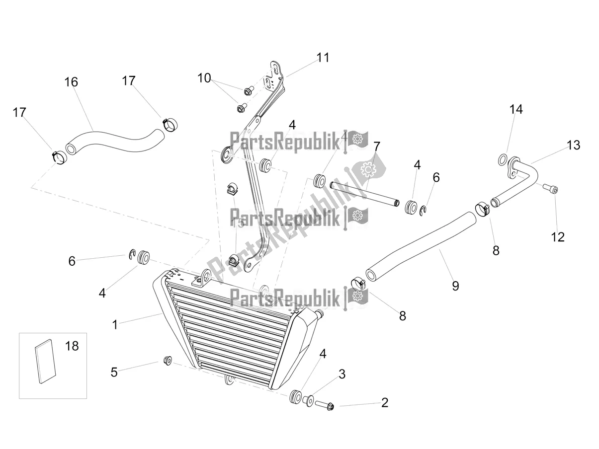 All parts for the Oil Radiator of the Aprilia RSV4 1100 ABS USA 2022