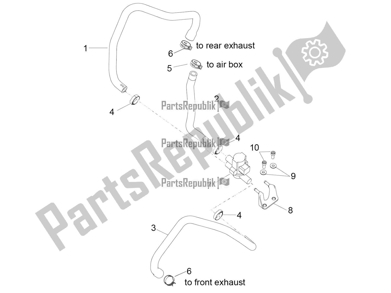 All parts for the Secondary Air of the Aprilia RSV4 1100 ABS USA 2022