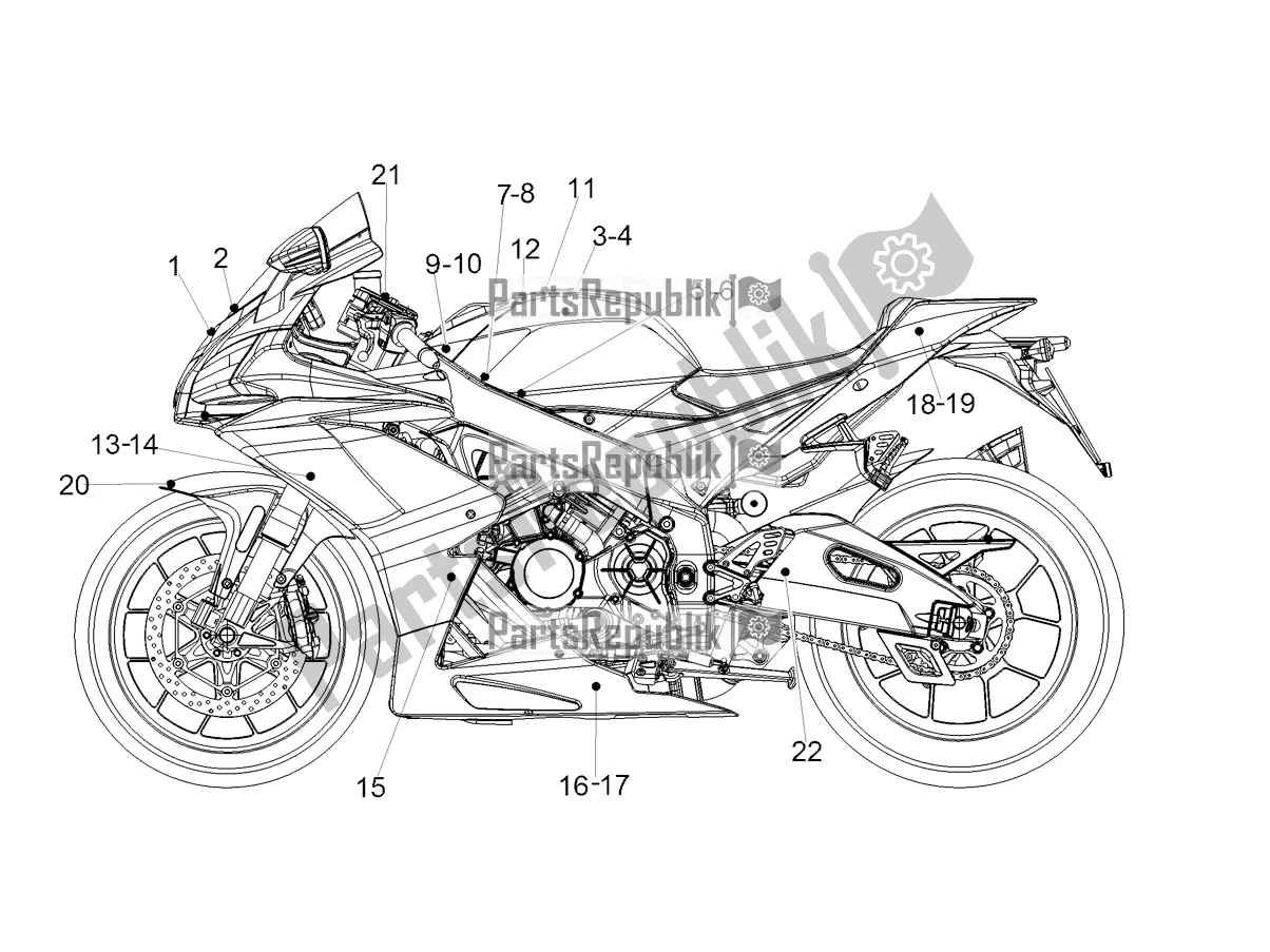 Tutte le parti per il Decalcomania del Aprilia RSV4 1100 Factory ABS 2021