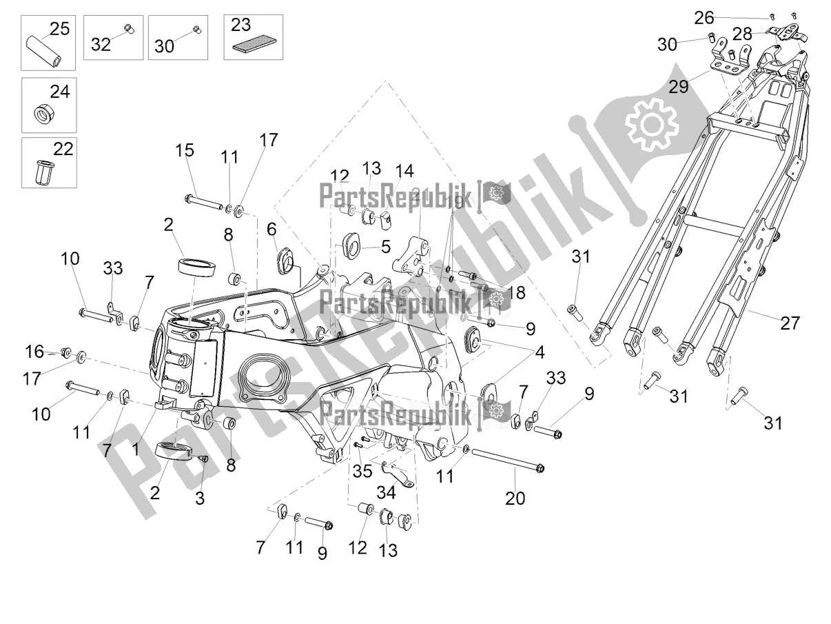 All parts for the Frame of the Aprilia RSV4 1100 Factory ABS 2021