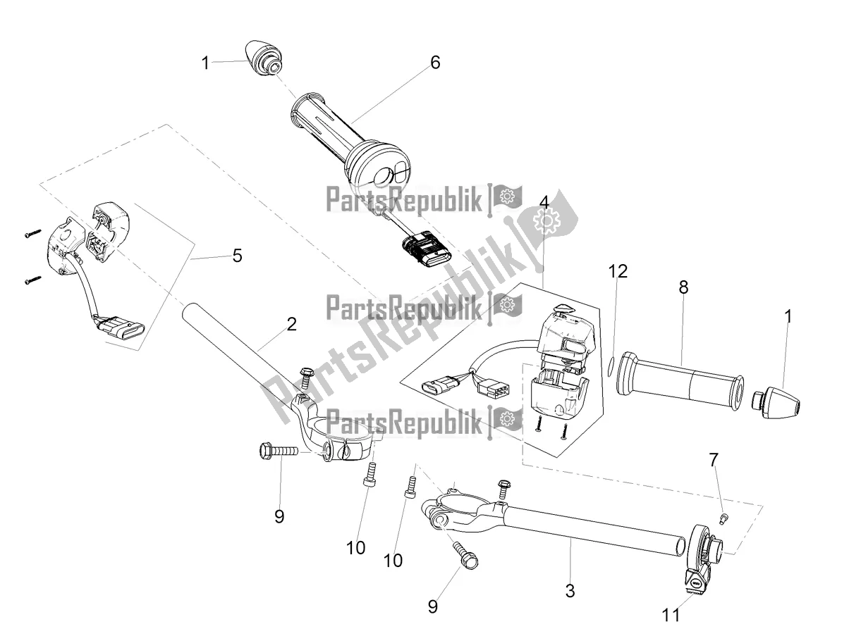 Tutte le parti per il Manubrio - Comandi del Aprilia RSV4 1100 Factory ABS 2021