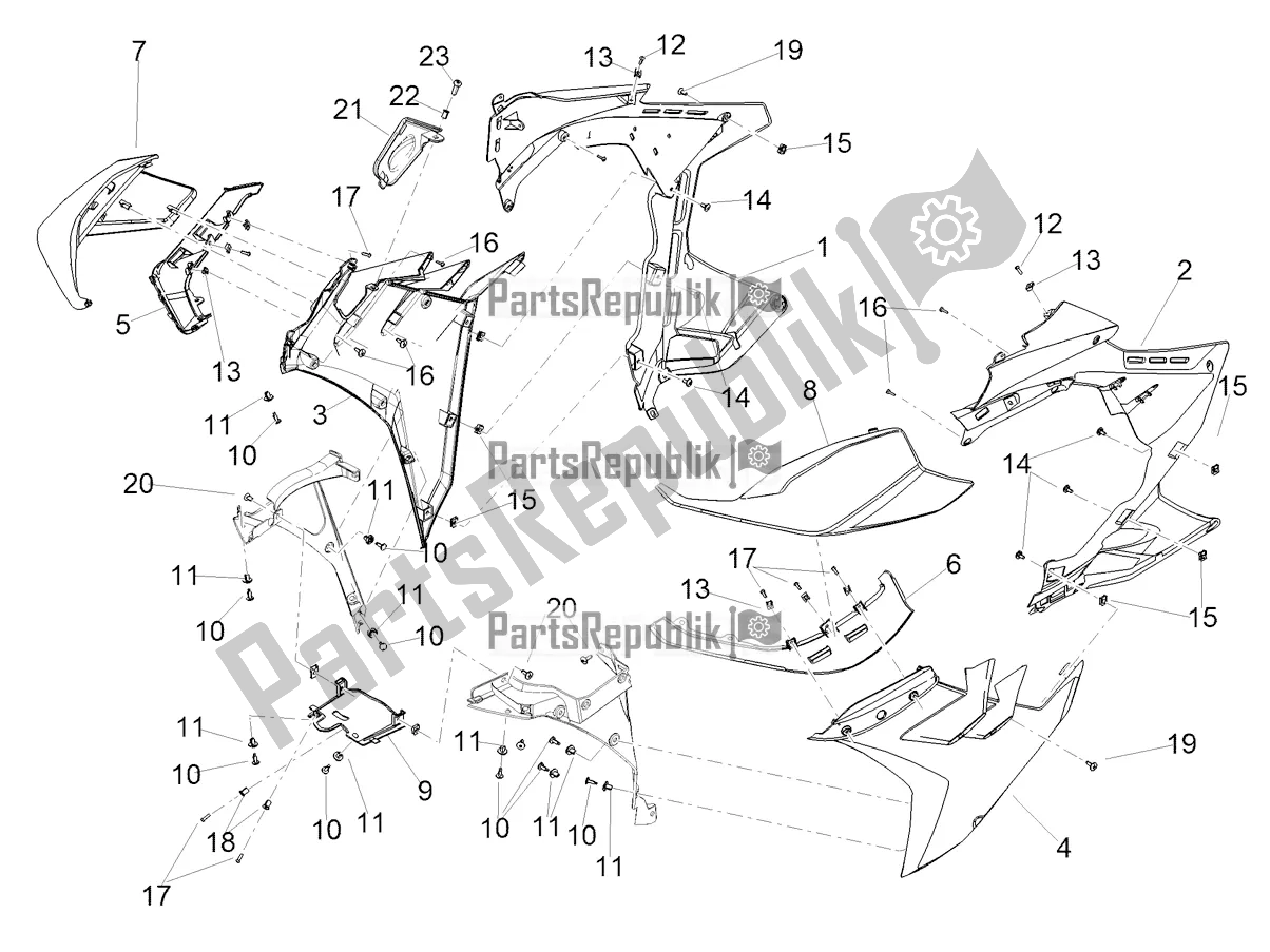 Tutte le parti per il Carenatura Laterale del Aprilia RSV4 1100 Factory ABS 2021