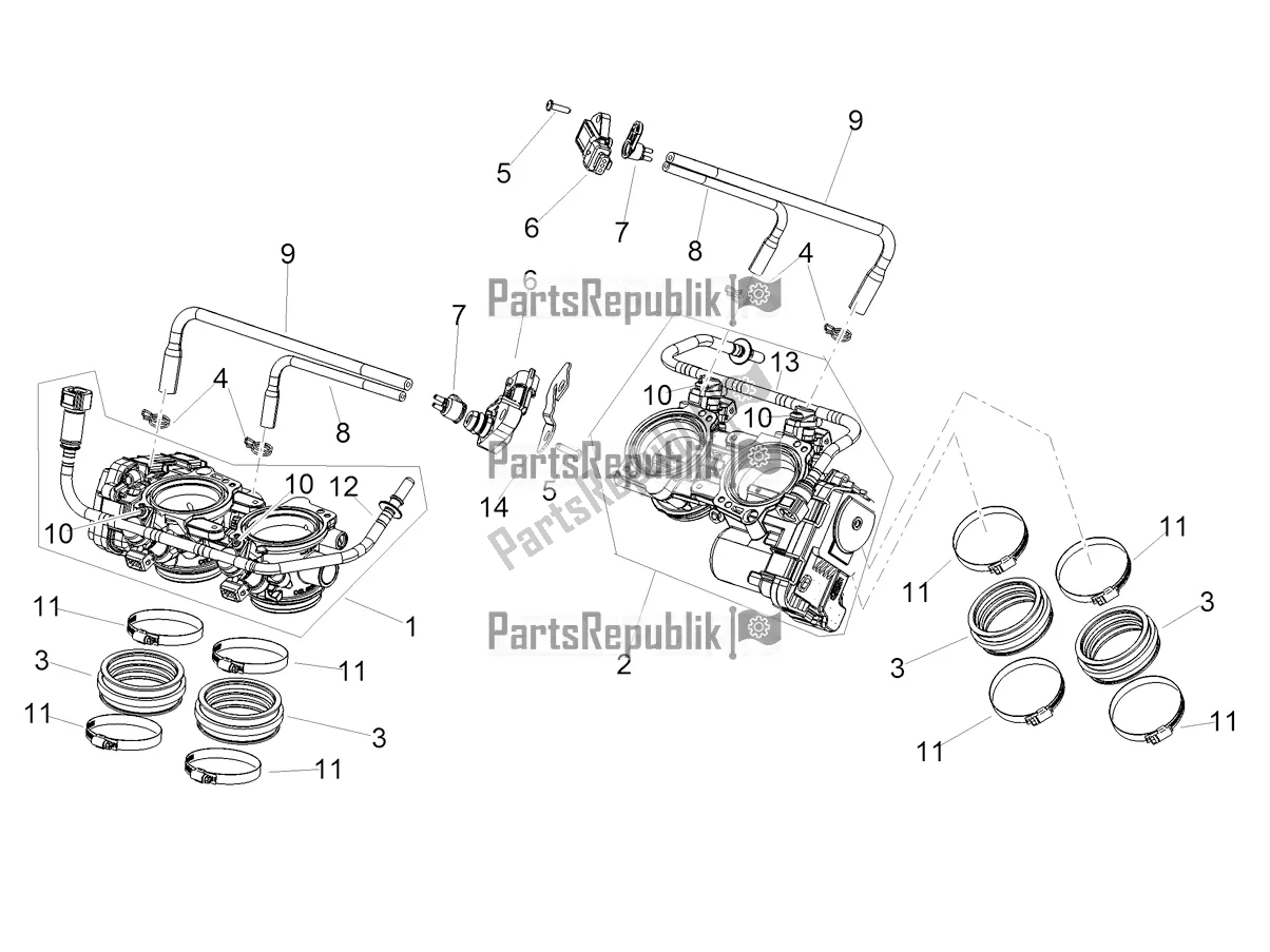 Alle Teile für das Drosselklappengehäuse des Aprilia RSV4 1100 Factory ABS 2021
