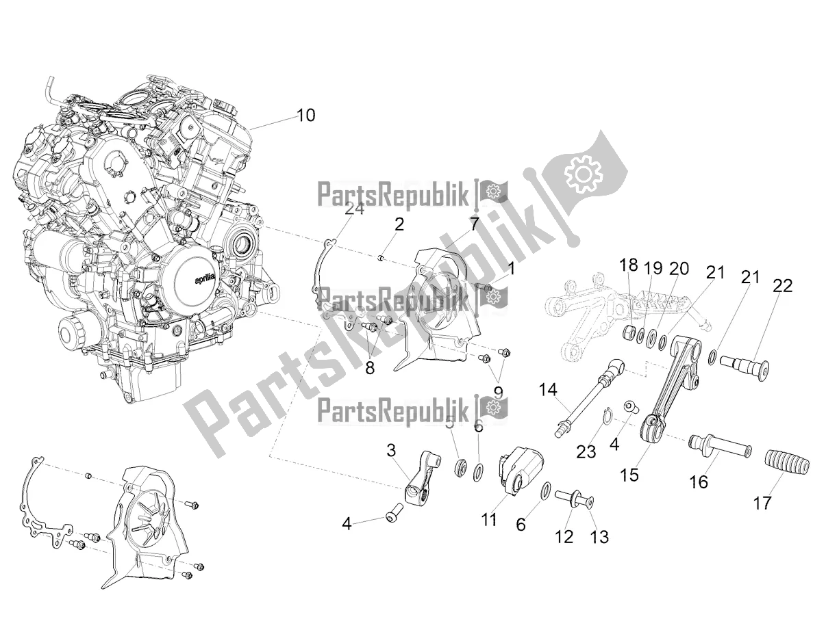 All parts for the Engine-completing Part-lever of the Aprilia RSV4 1100 Factory ABS 2022