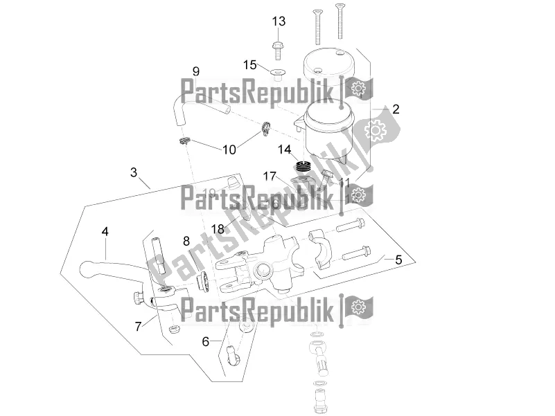 Todas as partes de Cilindro Mestre Dianteiro do Aprilia RSV4 1100 Factory ABS 2022