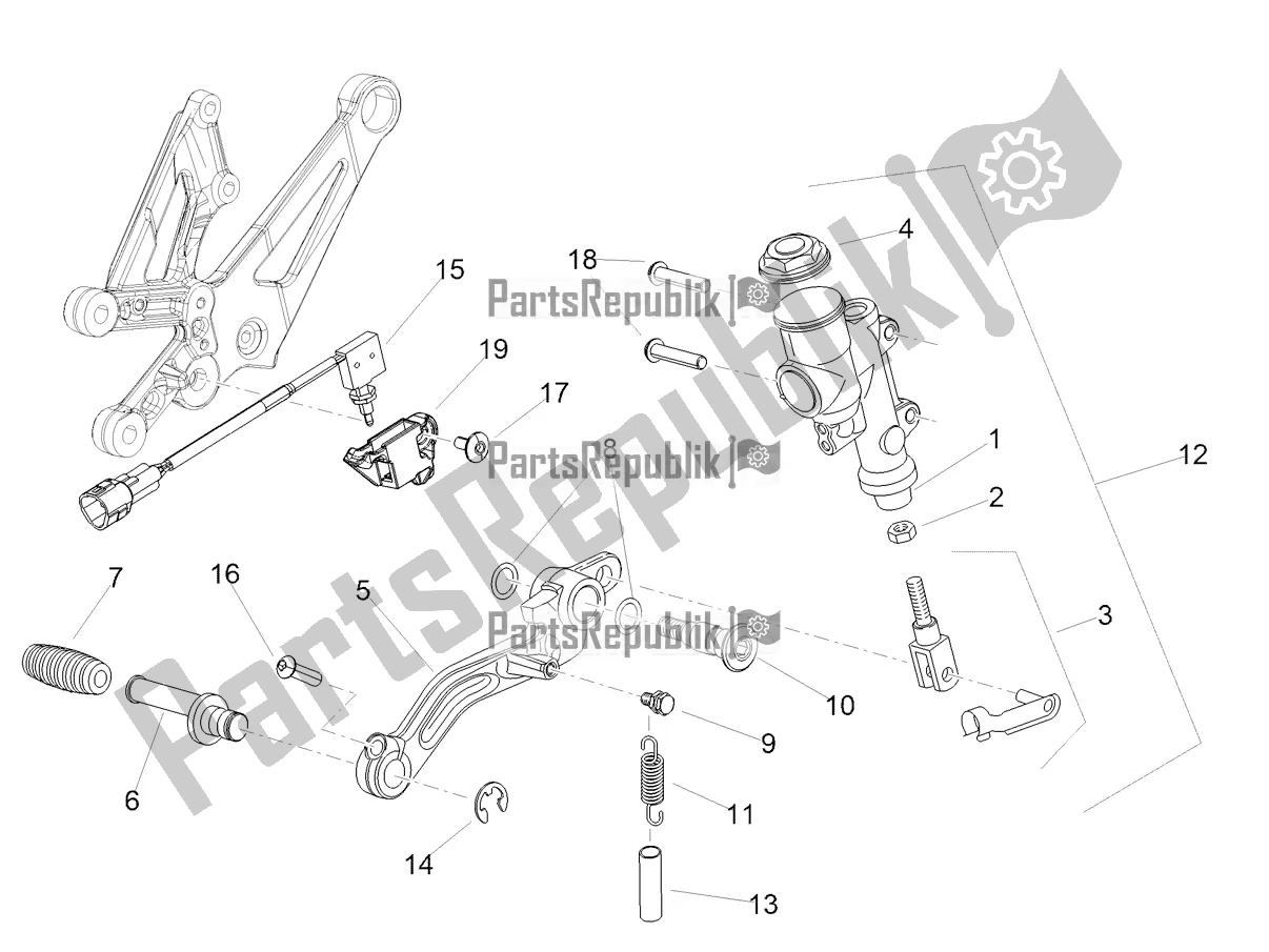 All parts for the Rear Master Cylinder of the Aprilia RSV4 1100 Factory ABS 2022