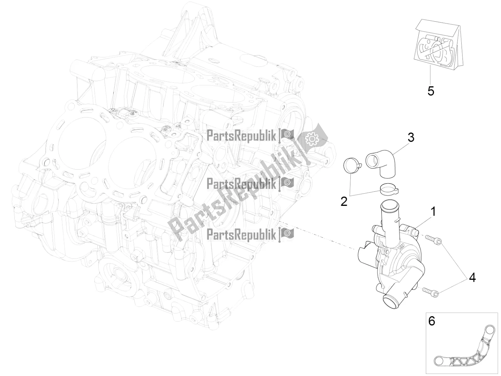 Tutte le parti per il Pompa Dell'acqua del Aprilia RSV4 1100 Factory ABS 2022