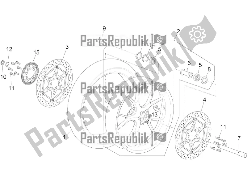 All parts for the Front Wheel of the Aprilia RSV4 1100 Factory ABS Apac 2021