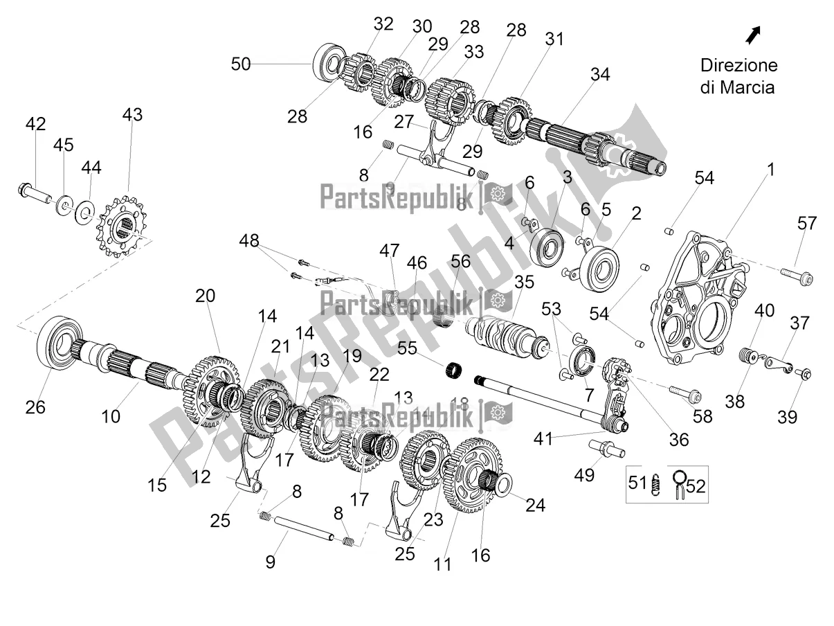 Alle onderdelen voor de Versnellingsbak - Versnellingsbak van de Aprilia RSV4 1100 Factory ABS Apac 2021