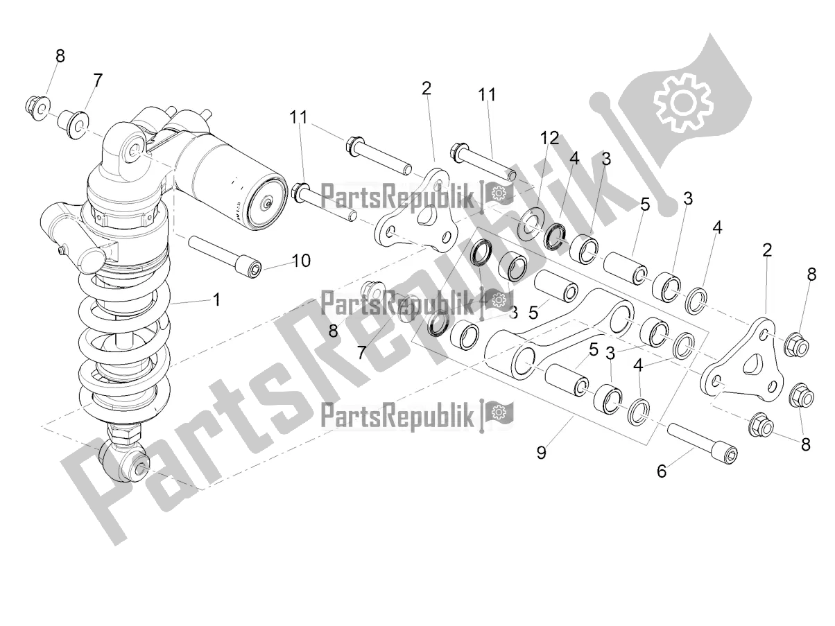 Todas as partes de Amortecedor do Aprilia RSV4 1100 Factory ABS Apac 2021