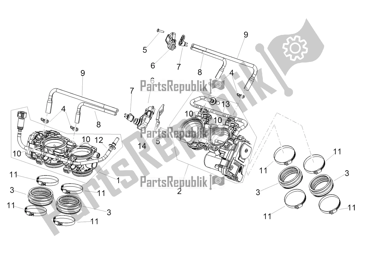Alle onderdelen voor de Gasklephuis van de Aprilia RSV4 1100 Factory ABS Apac 2021