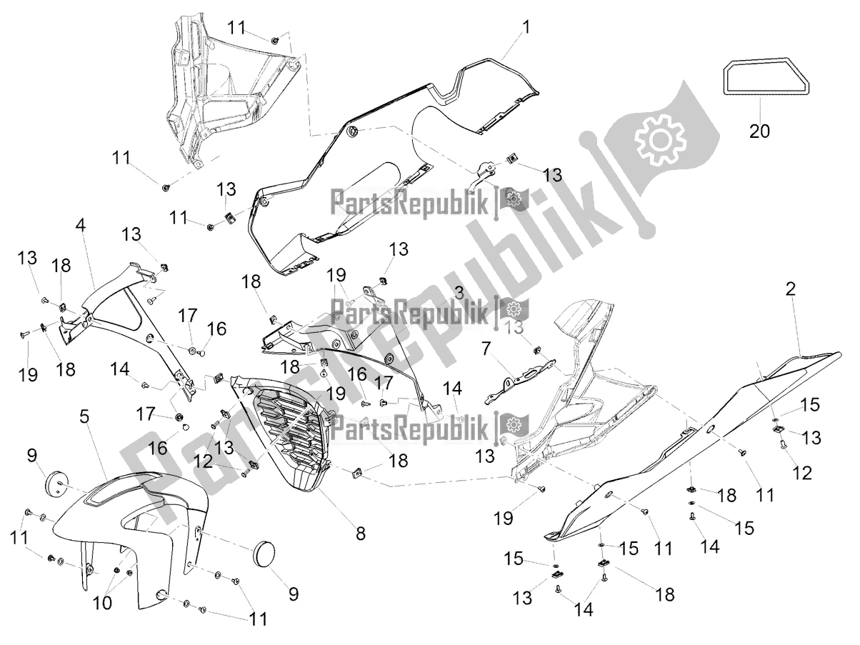 Tutte le parti per il Parafango Anteriore-colonna del Aprilia RSV4 1100 Factory ABS Apac 2022