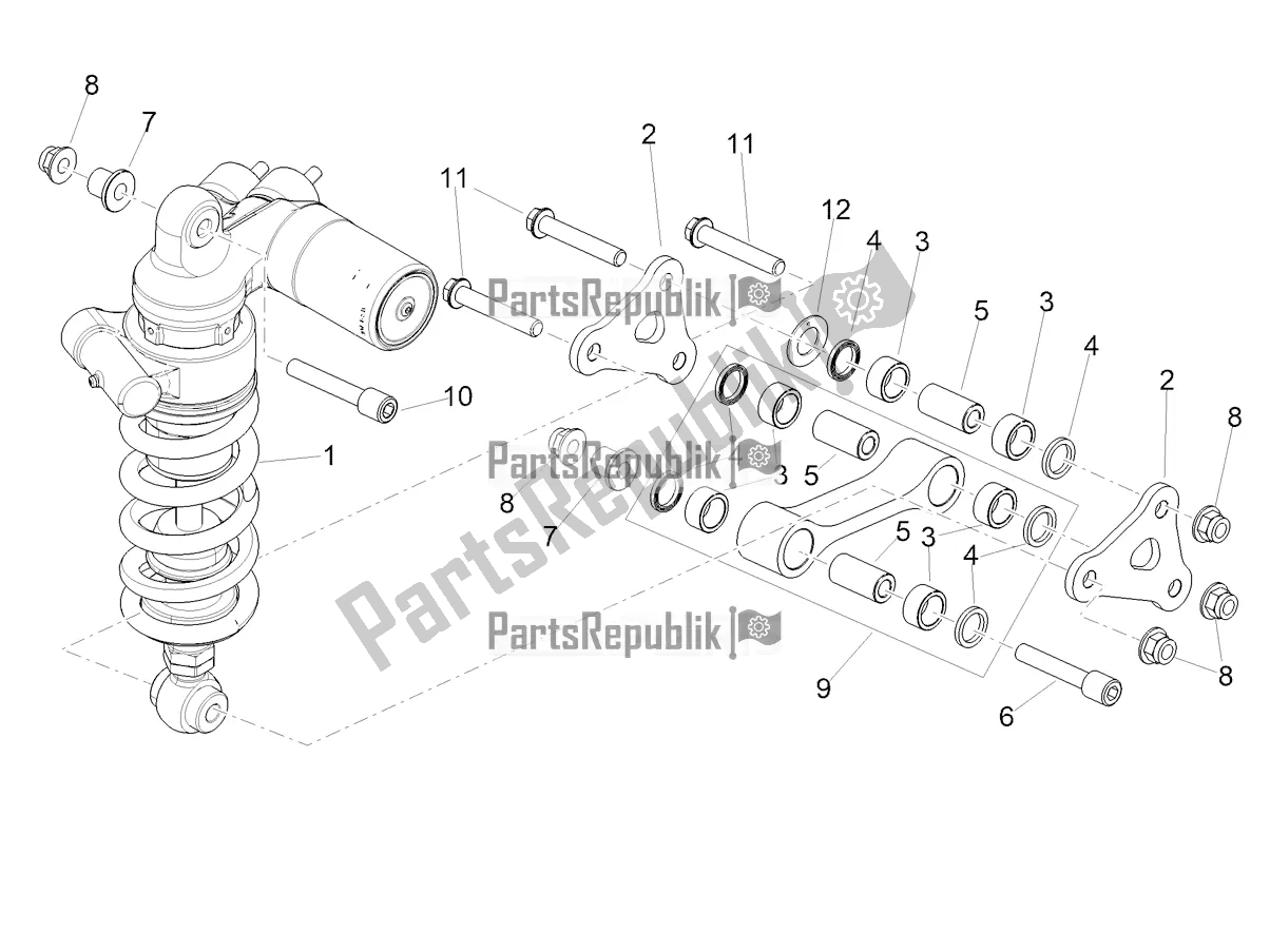 Alle onderdelen voor de Schokdemper van de Aprilia RSV4 1100 Factory ABS Apac 2022