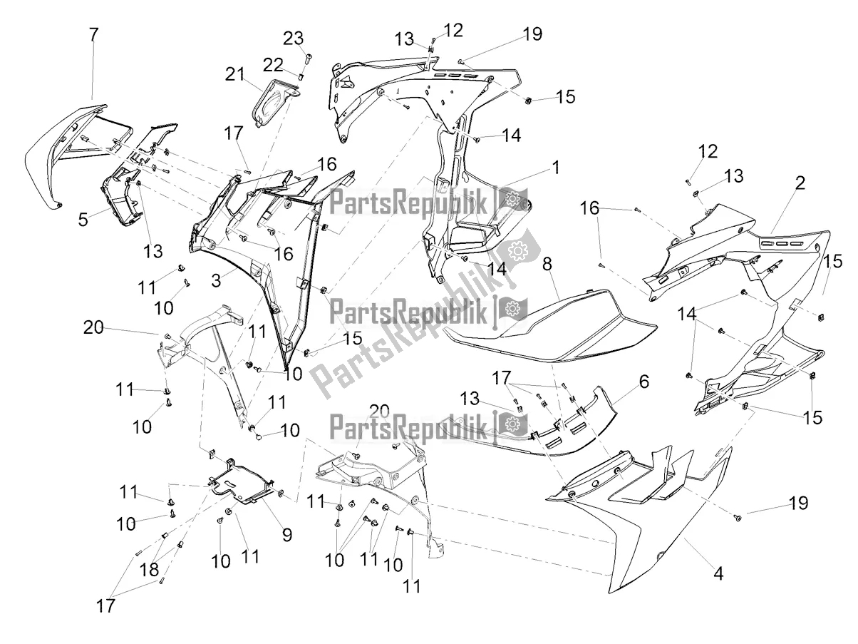 Tutte le parti per il Carenatura Laterale del Aprilia RSV4 1100 Factory ABS Apac 2022