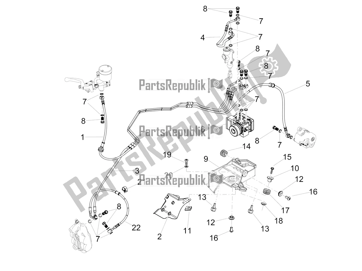 All parts for the Abs Brake System of the Aprilia RSV4 1100 Factory ABS USA 2021