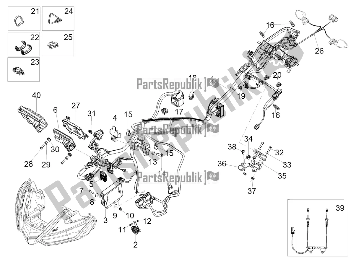 All parts for the Front Electrical System of the Aprilia RSV4 1100 Factory ABS USA 2021