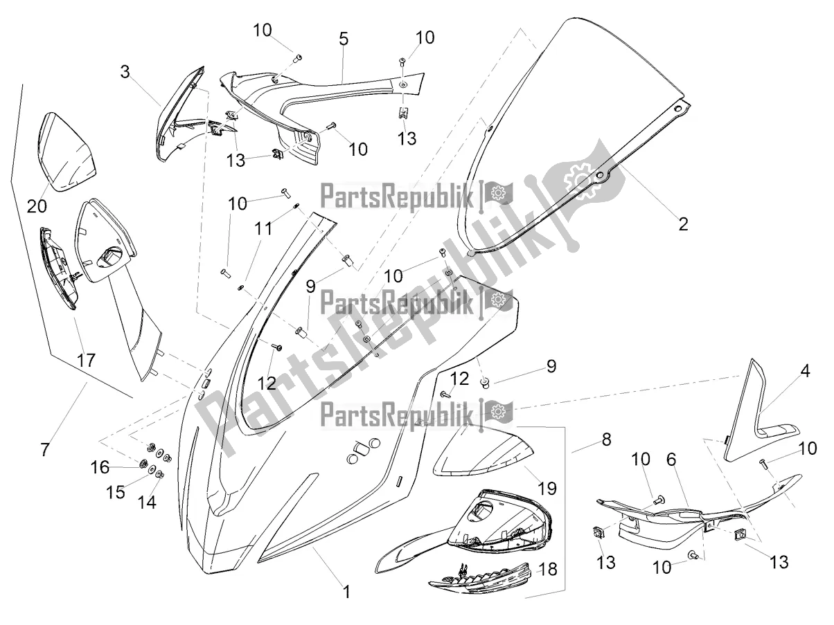 Alle Teile für das Frontverkleidung des Aprilia RSV4 1100 Factory ABS USA 2021