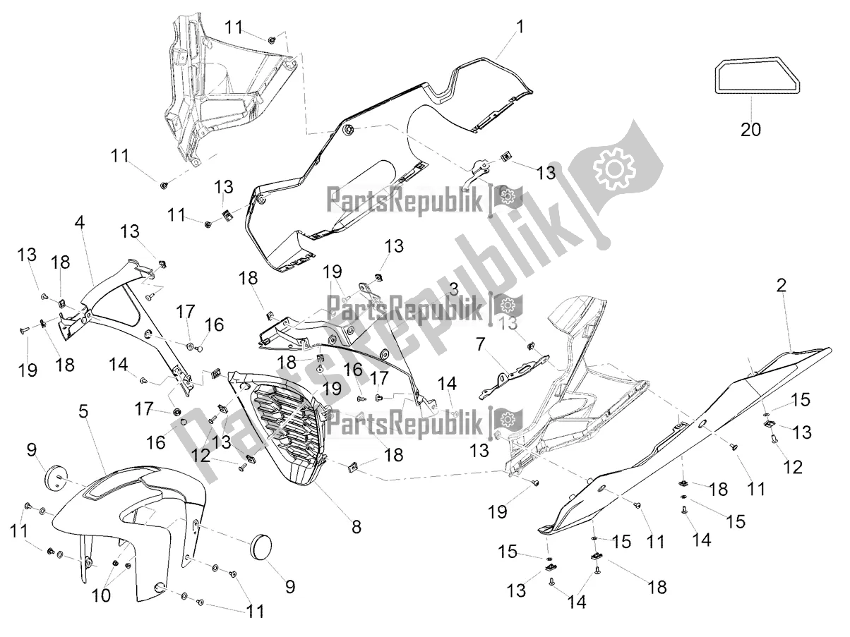 Wszystkie części do Przedni B? Otnik-s? Upek Aprilia RSV4 1100 Factory ABS USA 2021