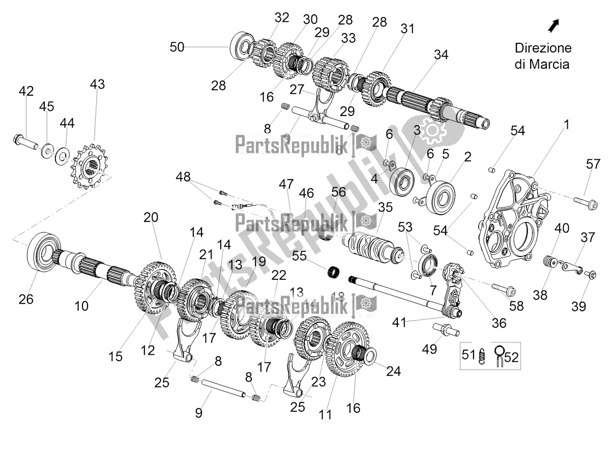 Alle Teile für das Getriebe - Getriebebaugruppe des Aprilia RSV4 1100 Factory ABS USA 2021