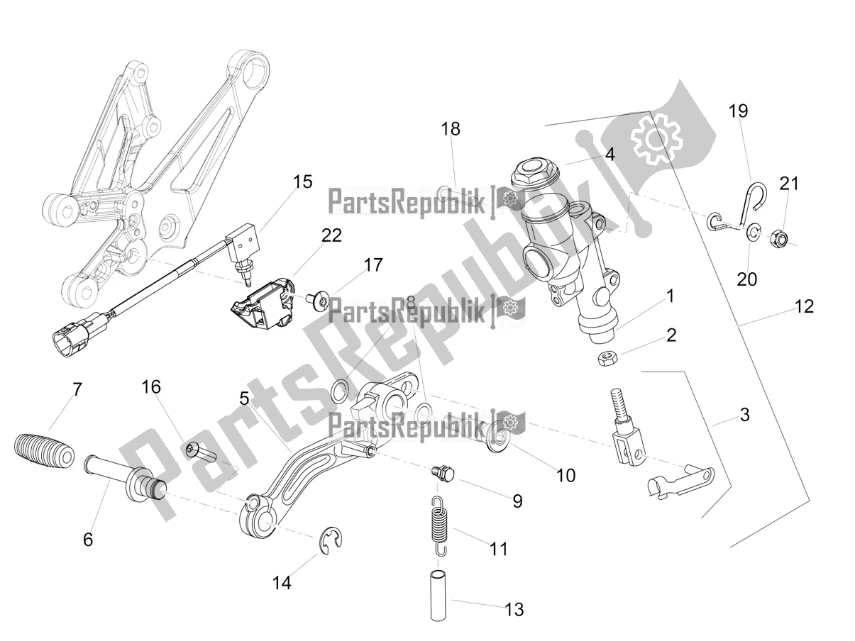 All parts for the Rear Master Cylinder of the Aprilia RSV4 1100 Factory ABS USA 2021