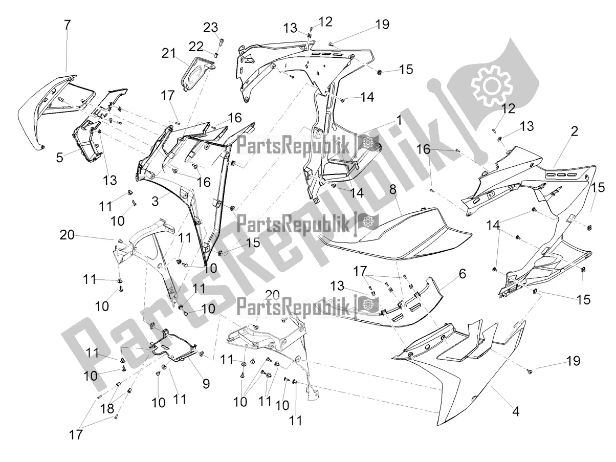 Tutte le parti per il Carenatura Laterale del Aprilia RSV4 1100 Factory ABS USA 2021