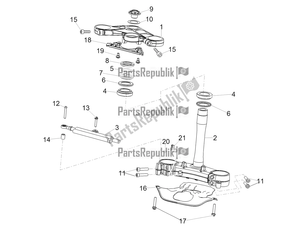 All parts for the Steering of the Aprilia RSV4 1100 Factory ABS USA 2021