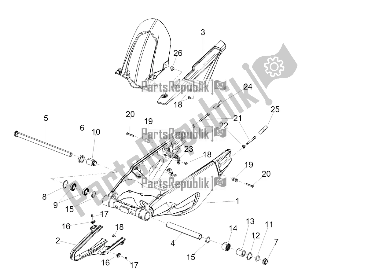 Tutte le parti per il Forcellone del Aprilia RSV4 1100 Factory ABS USA 2021