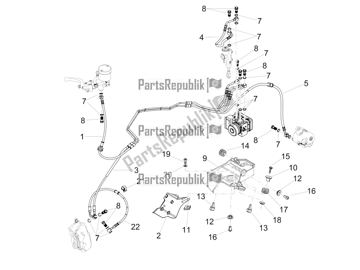 All parts for the Abs Brake System of the Aprilia RSV4 1100 Factory ABS USA 2022