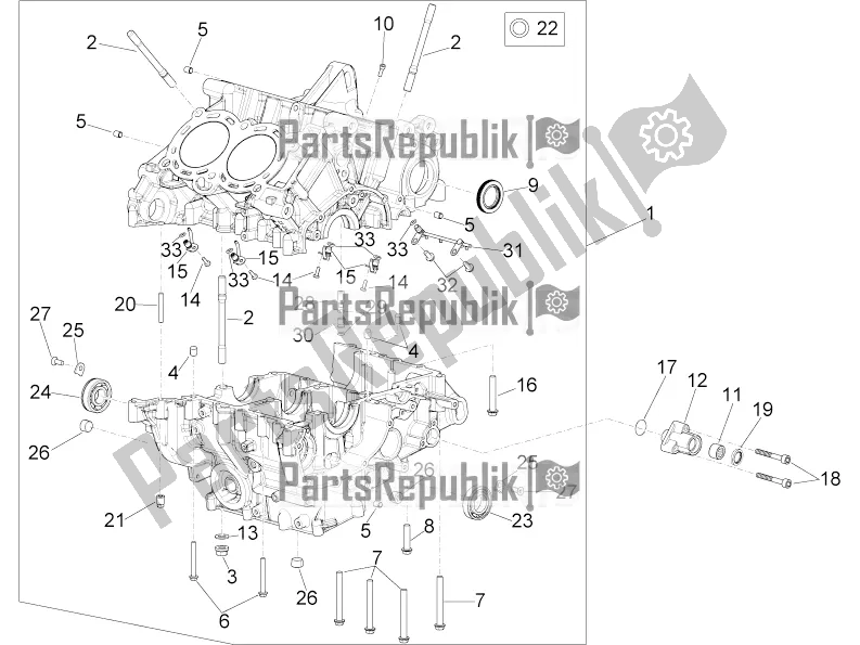 All parts for the Crankcases I of the Aprilia RSV4 1100 Factory ABS USA 2022
