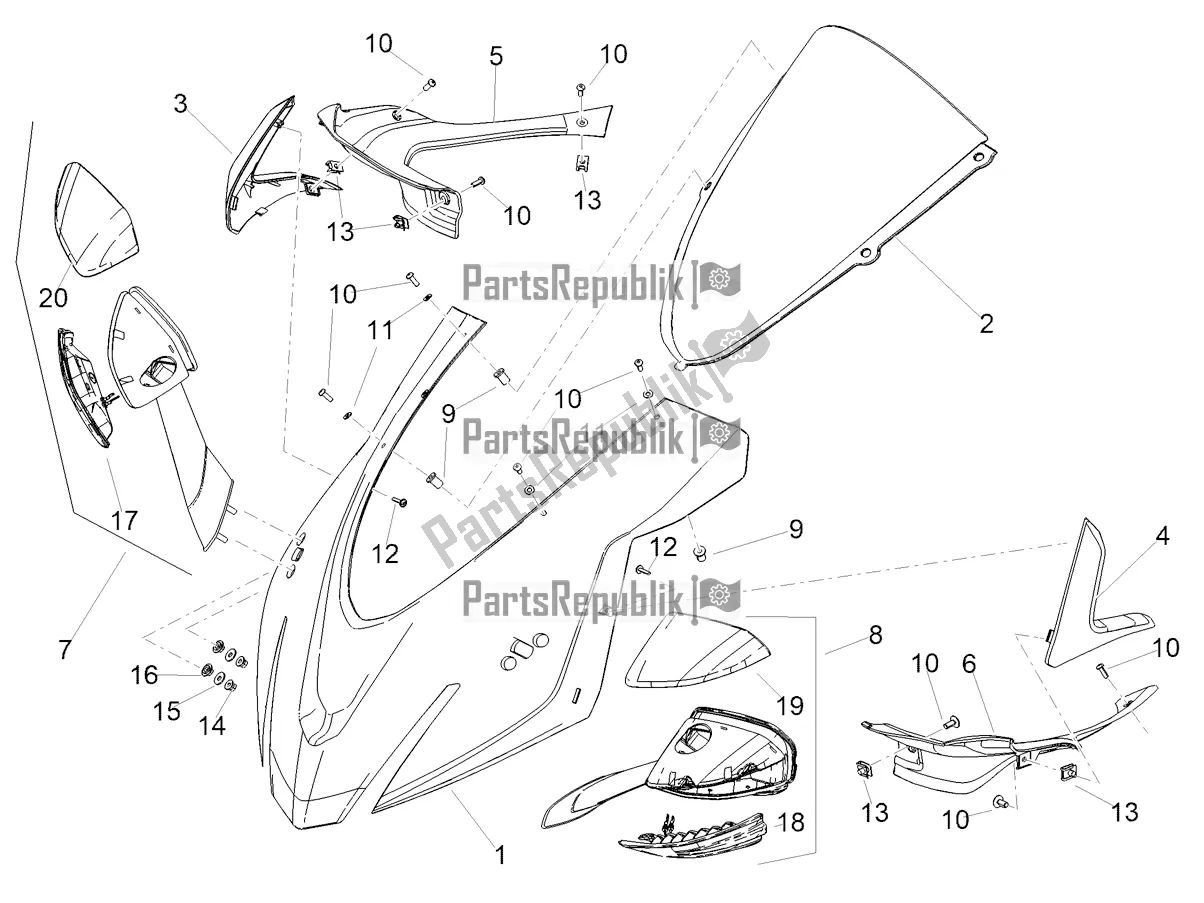 Alle Teile für das Frontverkleidung des Aprilia RSV4 1100 Factory ABS USA 2022