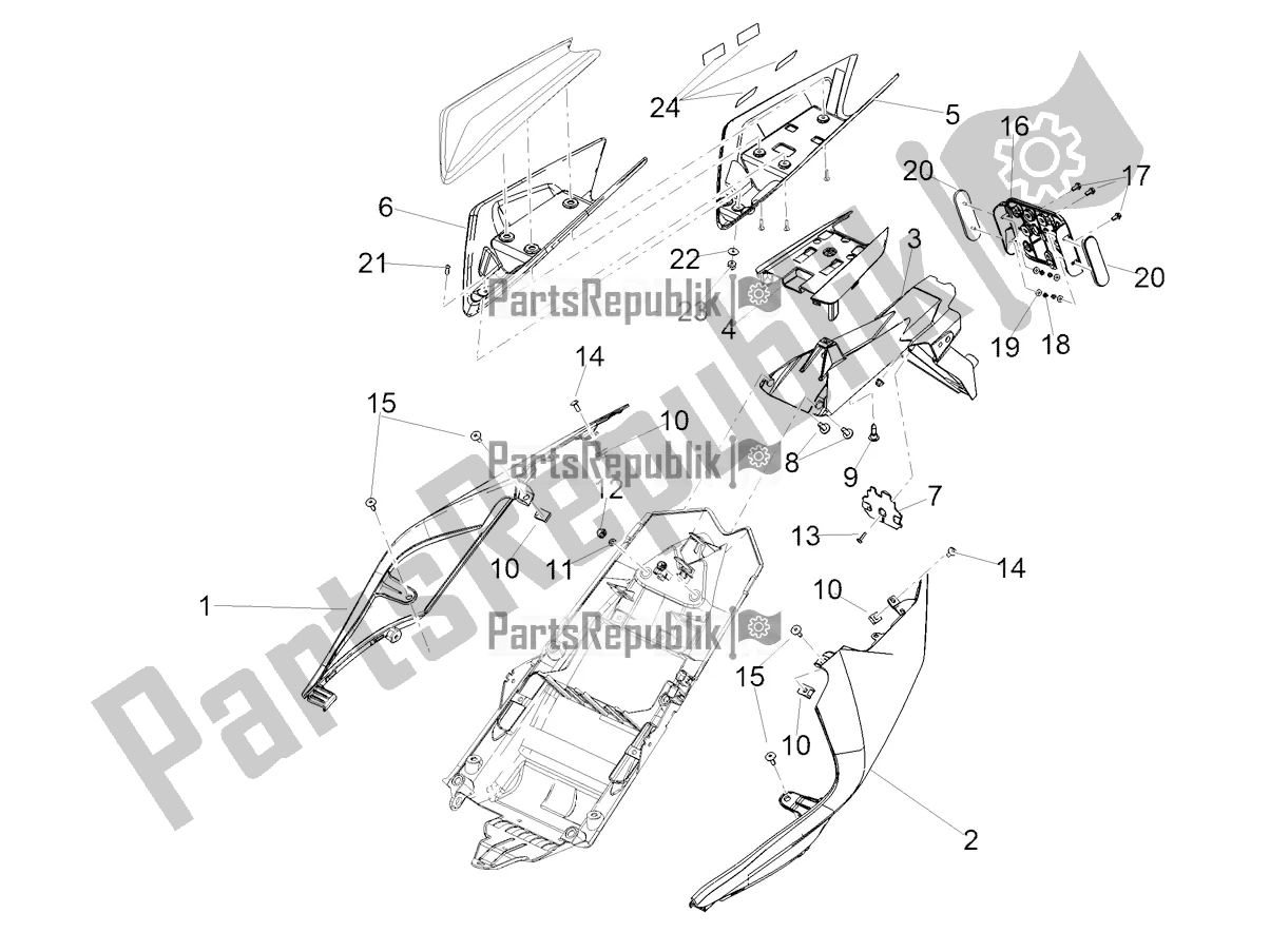 Alle Teile für das Hintere Karosserie des Aprilia RSV4 1100 Factory ABS USA 2022
