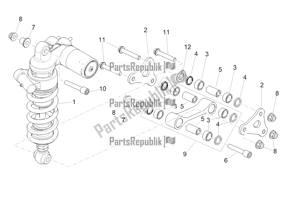 Alle onderdelen voor de Schokdemper van de Aprilia RSV4 1100 Factory ABS USA 2022