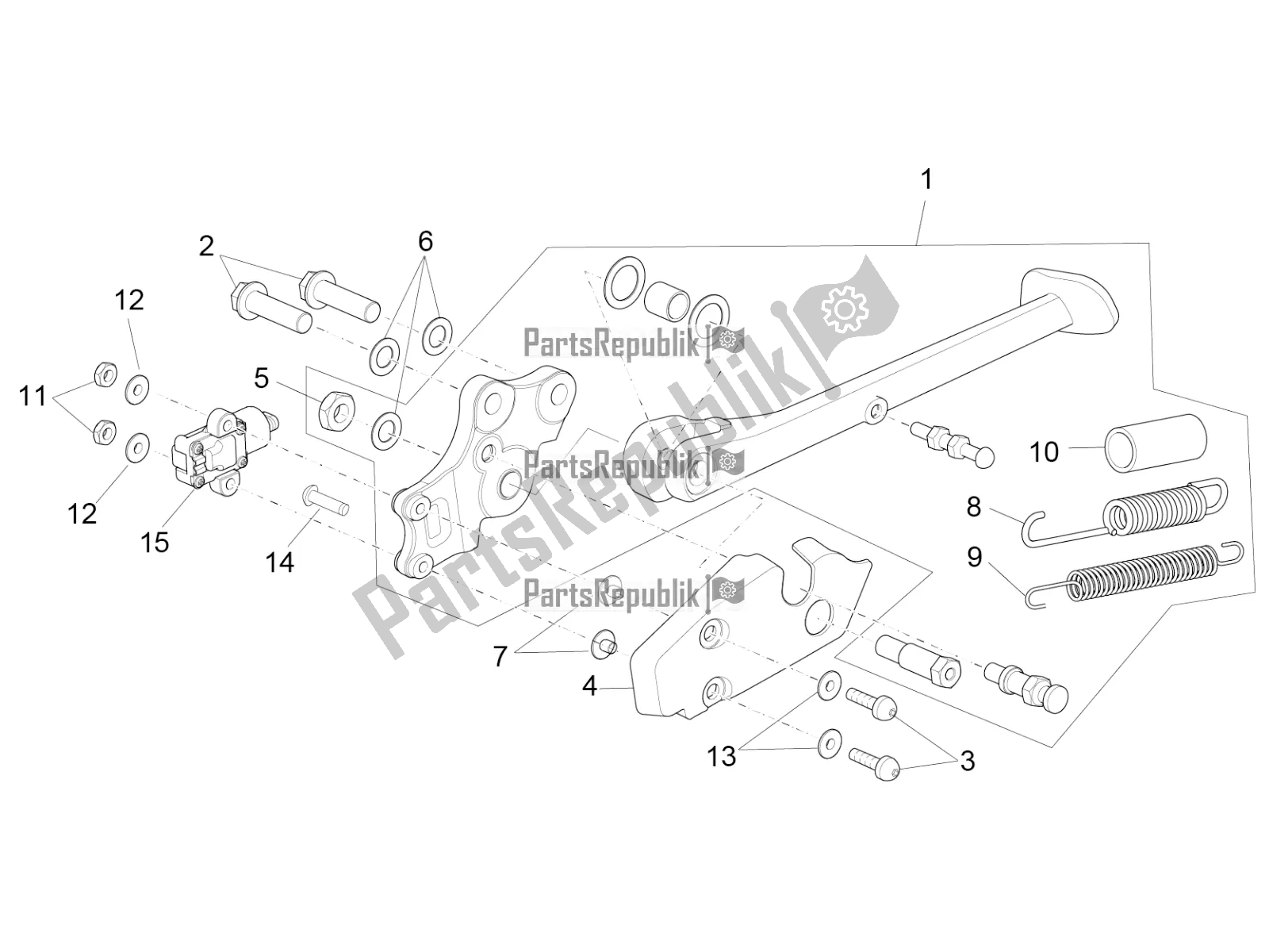 Toutes les pièces pour le Béquille Centrale du Aprilia RSV4 1100 Racing Factory ABS 2019