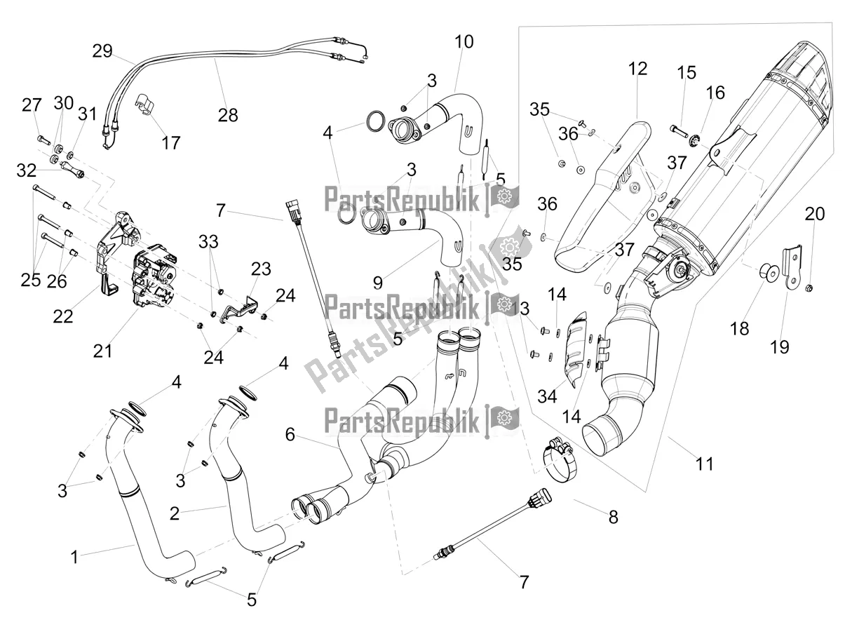 All parts for the Exhaust Pipe of the Aprilia RSV4 1100 Racing Factory ABS 2019