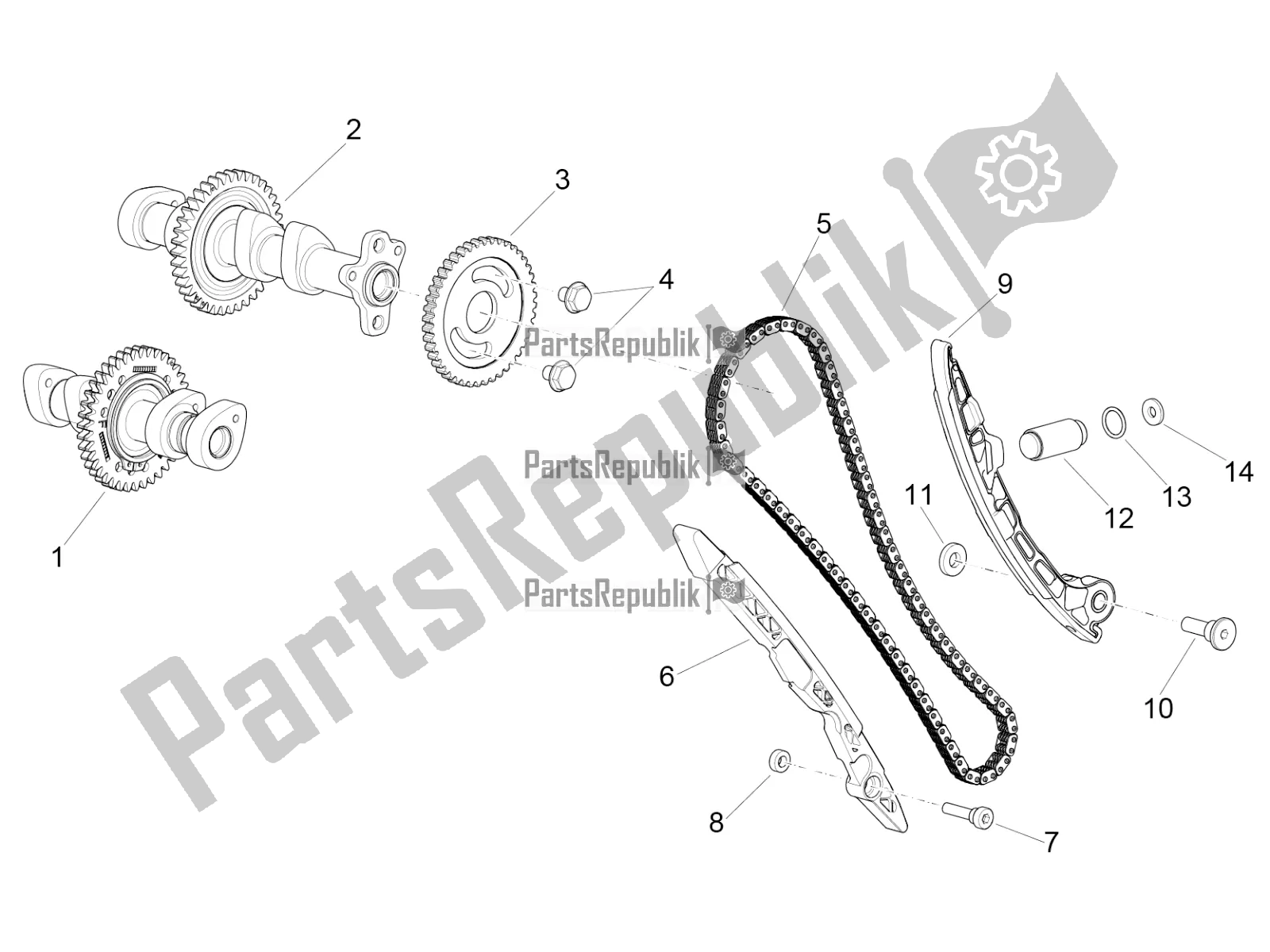 All parts for the Front Cylinder Timing System of the Aprilia RSV4 1100 Racing Factory ABS 2019